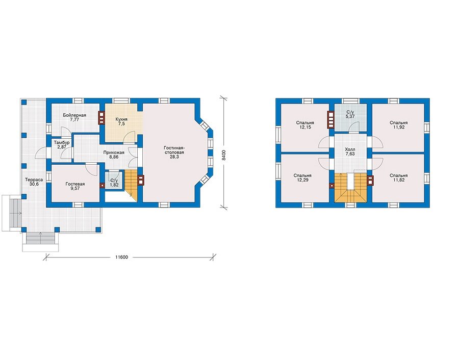 Проект дома Plans-61-82 (128 кв.м, газобетон) - фотография № 2