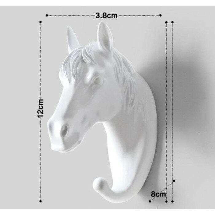 Декор настенный-вешалка "Конь" 12 x 3.8 см, белый - фотография № 6