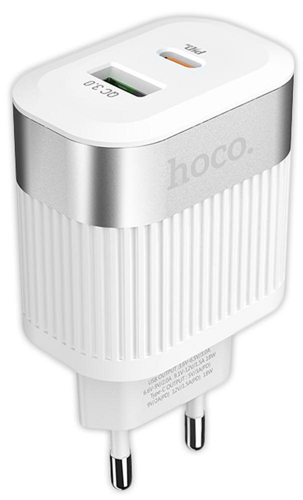 Зарядное устройство Hoco C58A Prominent PD+1USB/Type-C QC3.0 white