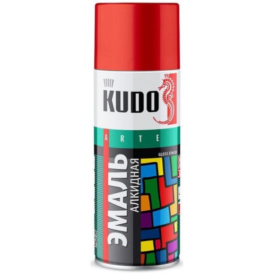 Эмаль универсальная KUDO темно-красная, 520 мл, KU-10042