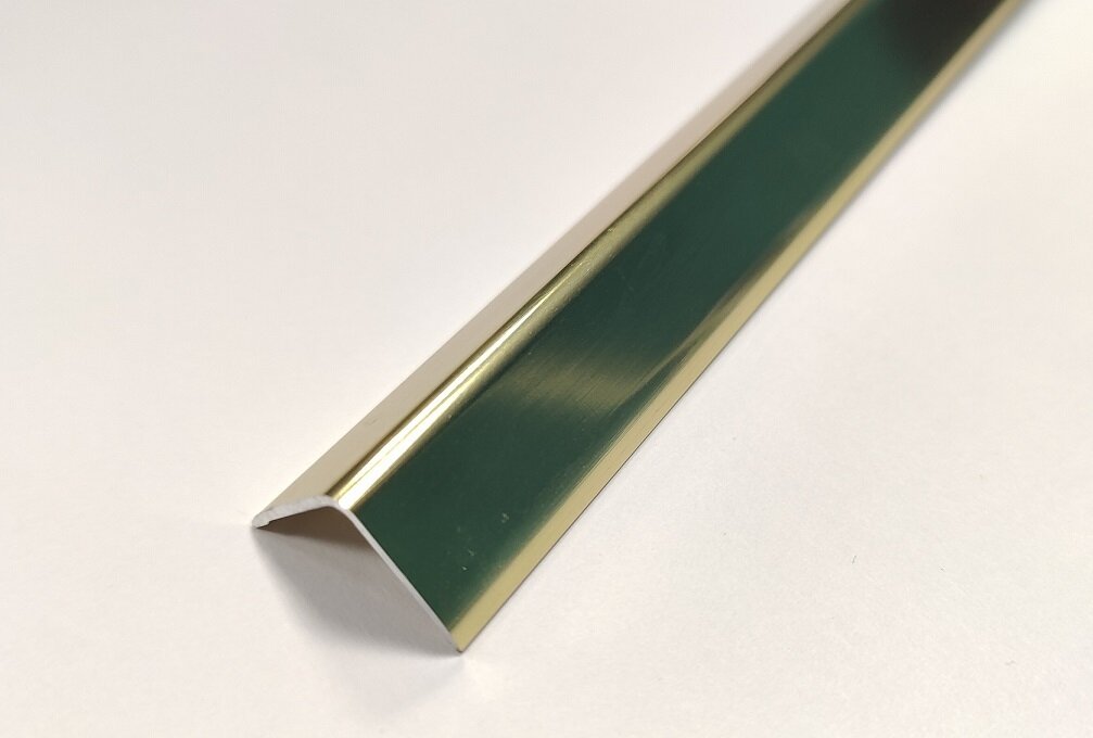 Уголок алюминиевый 10х10мм длина 2700мм, профиль угловой внешний, ПН-10х10 Анод золото глянец - фотография № 1