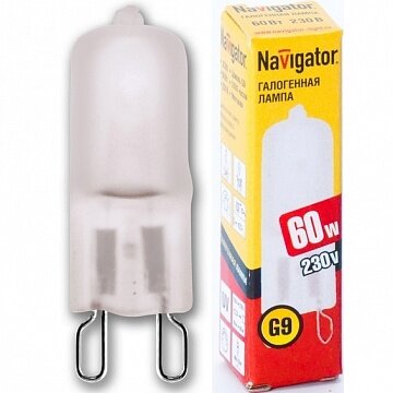 Лампа галогенная 94 233 JCD9 60W frost G9 230V 2000h | код. 94233 | Navigator (90шт.в упак.)