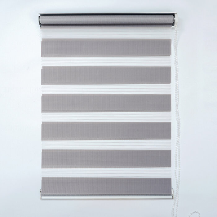 Штора рулонная «День-ночь», 60×180 см (с учётом креплений 3,5 см), цвет серый - фотография № 2