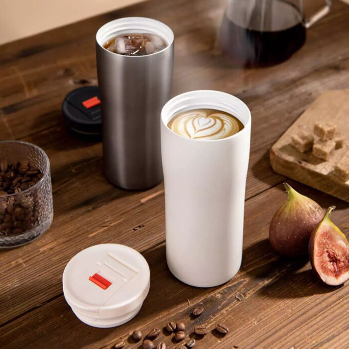 Термокружка Fun Home Portable Leak-Proof Coffee Cup 480мл, белая