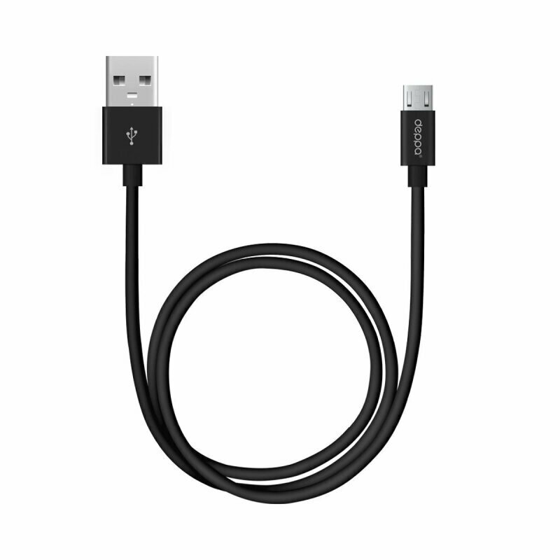 Кабель Deppa USB - microUSB, 2m, черный, 1665472