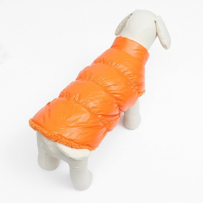 Куртка для собак "Блеск", 3XL (ДС 50, ОГ 68, ОШ 44 см), оранжевая - фотография № 4