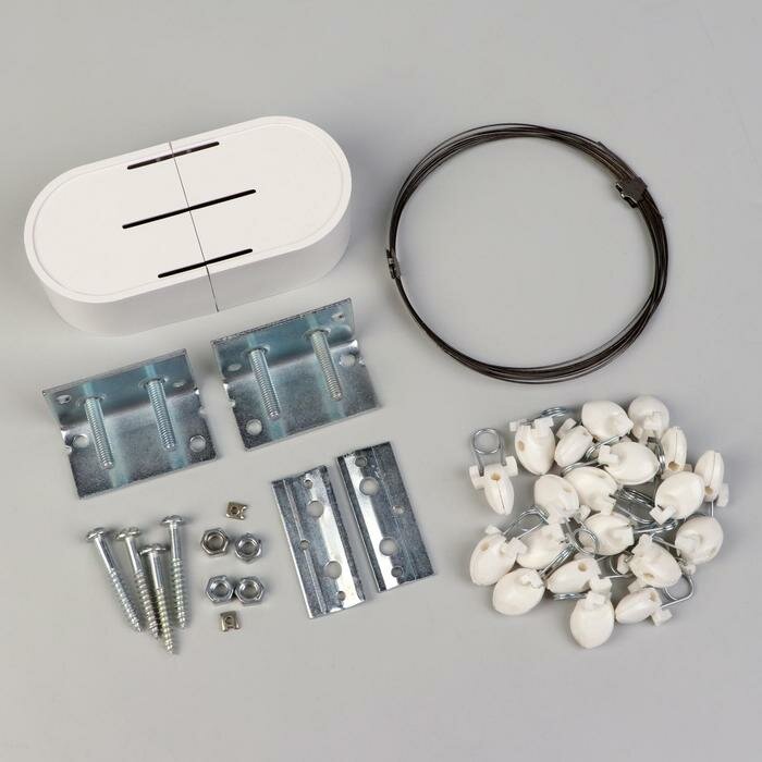 фото Карниз-струна 3,5 м, с пластмассовыми зажимами, 20 шт, цвет белый