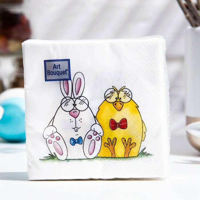 фото Салфетки бумажные Art Bouquet "Сладкая парочка", 2 слоя, 30 листов, 20х20