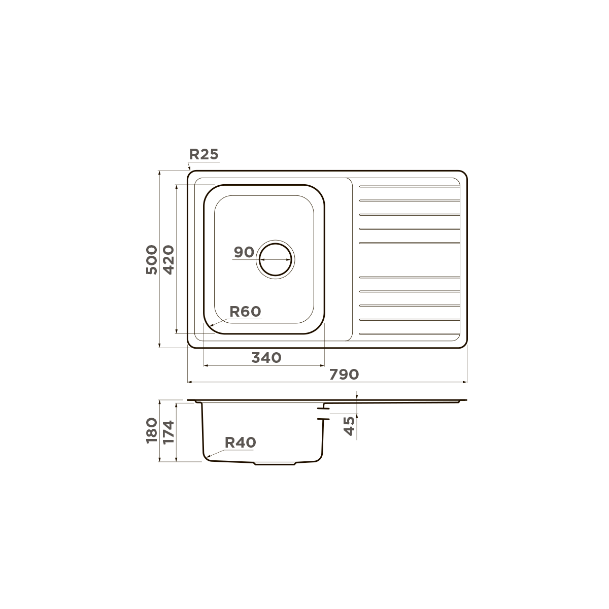 Кухонная мойка OMOIKIRI Sagami 79-IN (4993735), оборачиваемая - фотография № 2