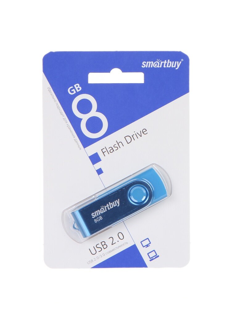 Комплект 2 шт Память Smart Buy "Twist" 8GB USB 2.0 Flash Drive черный