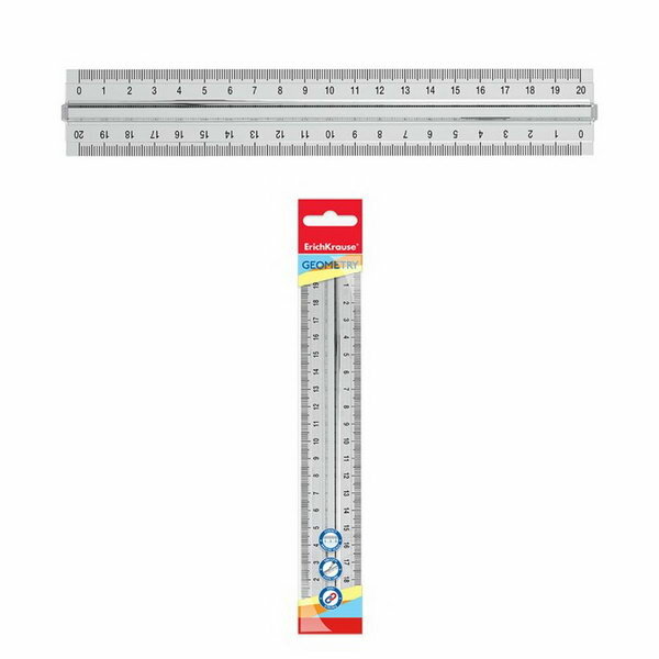 Линейка с держателем 20 см, Clear, прозрачная, пластиковая, во флоупаке