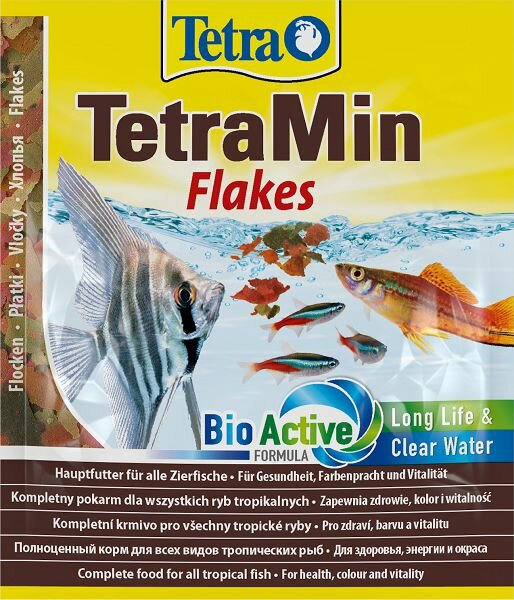 Tetra TetraMin основной корм для всех видов аквариумных рыб, хлопья 12 г