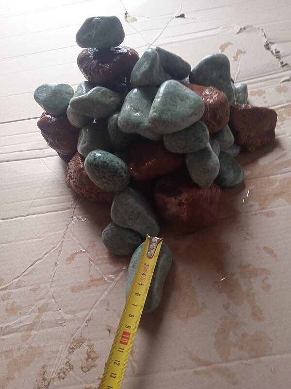 Микс Яшма/Жадеит шлифованные (размер 4-8 см) камни для печи бани и сауны упаковка 10 кг