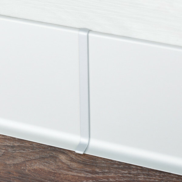 фото Стык металлический для плинтуса из анодированного алюминия 100 мм