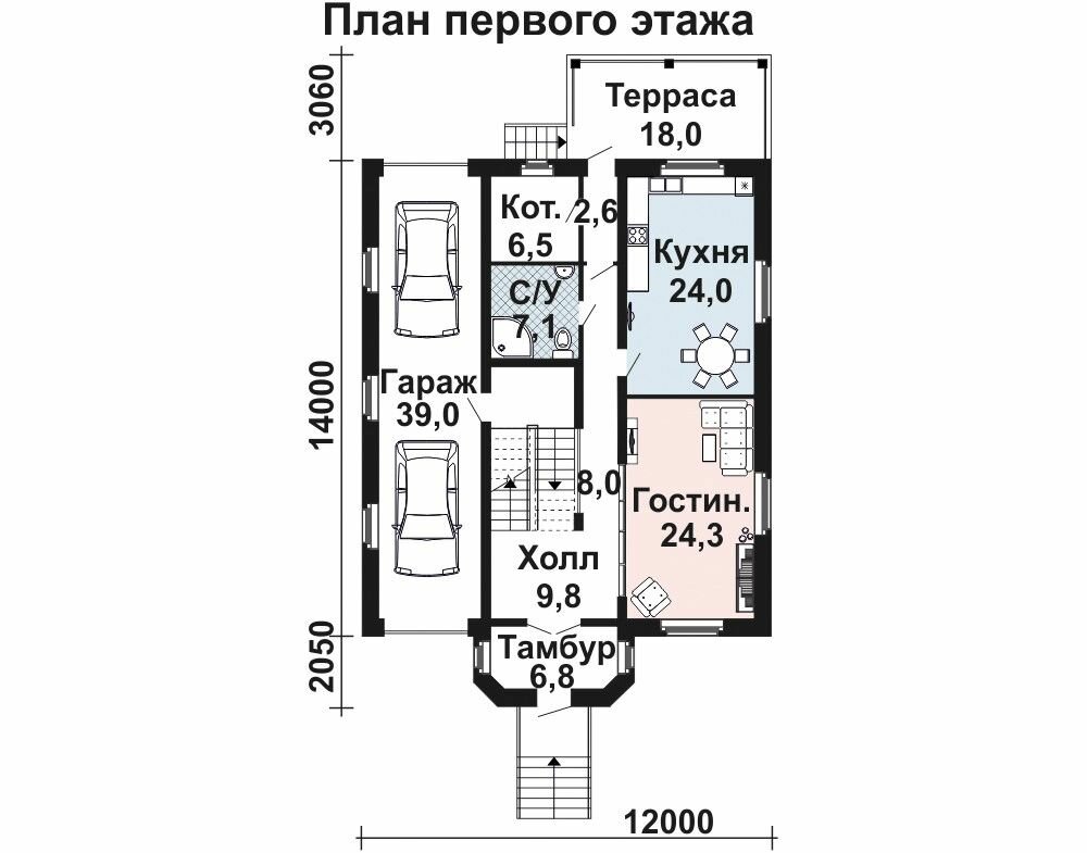 (270м2, 20х12м) Готовый проект трехэтажного дома из кирпича с мансардой и гаражом - AS-2230 - фотография № 3