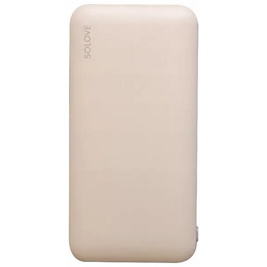 Внешний аккумулятор XIAOMI Power Bank (Mi) SOLOVE 10000mAh Type-C с 2xUSB выходом, кожаный чехол (001M+ Beige), бежевый