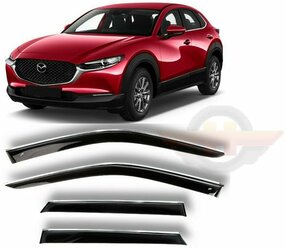 Дефлекторы Mazda CX-30 2020+ | Cobra | с хром молдингом |