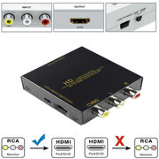 Мини преобразователь видеосигнала с AV (3RCA) на HDMI 1080P AV2HDMI в металлическом корпусе (Черный)