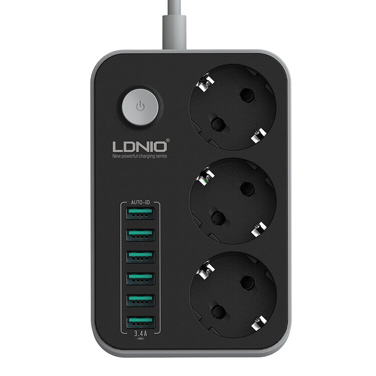 Сетевой фильтр Ldnio Power Socket 3 розетки 6 USB (SE3631) - фотография № 5