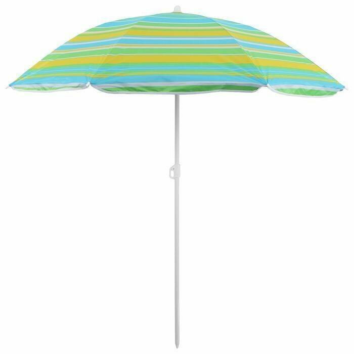 Зонт пляжный Модерн с серебряным покрытием, d-160 cм, h-170 см, Maclay - фотография № 1