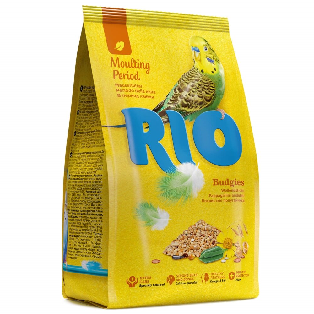 Корм для попугаев волнистых RIO (РИО) в период линьки 500г - 2 шт