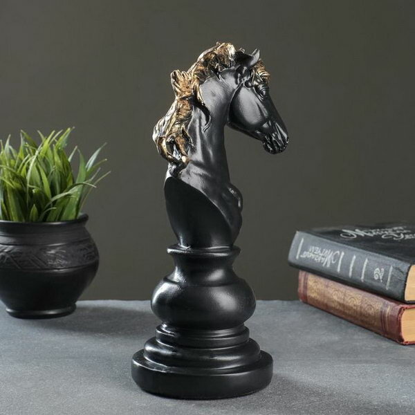 Фигура "Конь" черный, 11х14х26см - фотография № 4