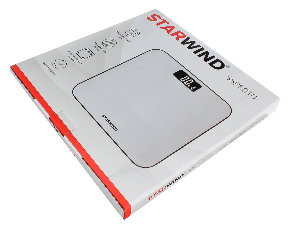 Весы напольные электронные Starwind SSP6010 макс.180кг серый