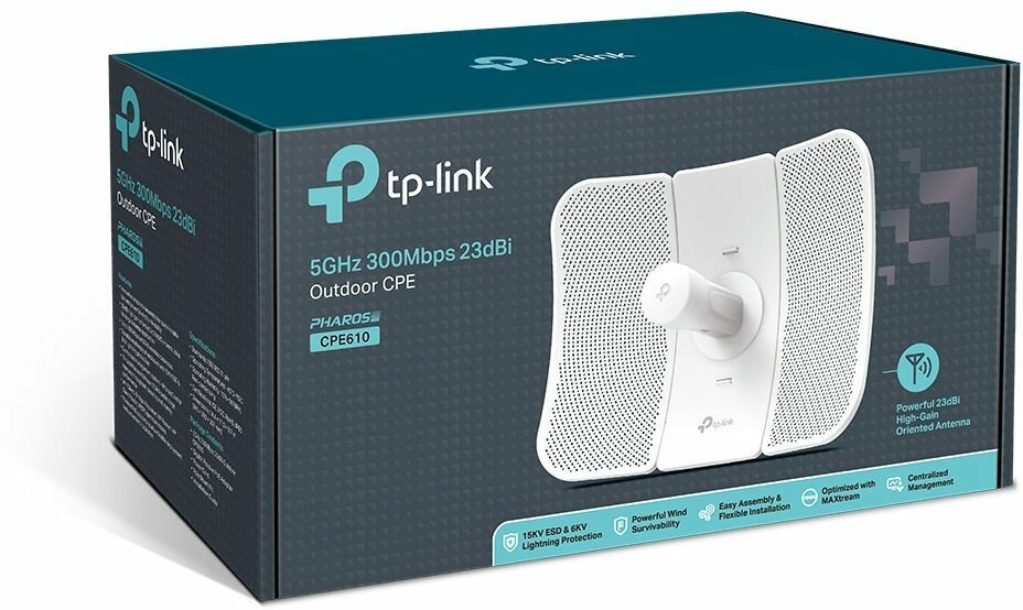 TP-Link CPE610 (1 x FE, 5GHz, N300, PPoE, 23dBi)