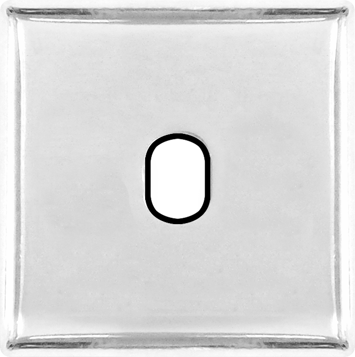 фото FEDE Светлый хром / Черный Обрамление для 1-ого тумблера Bright Chrome (Cromo Brillo) (подходит К MA