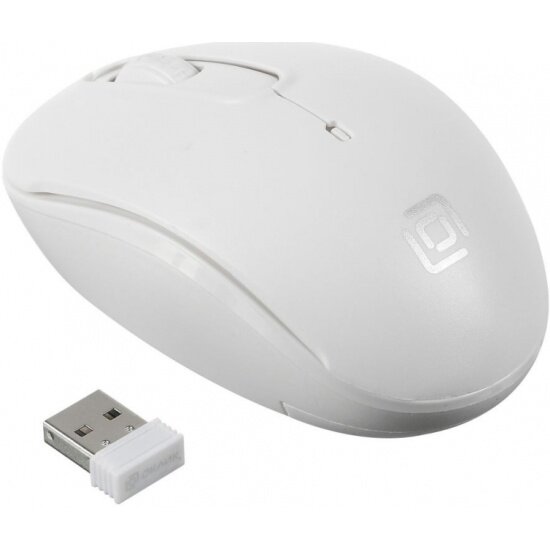 Мышь OKLICK 505MW оптическая беспроводная USB, белый - фото №1