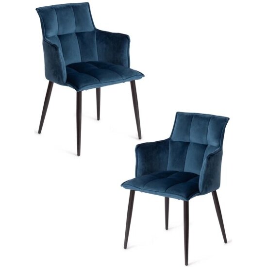 Кресло TETCHAIR SASKIA (mod. 8283) металл/ткань, 55 х 61 х 85см, синий (G062-48)/черный (2шт/уп)