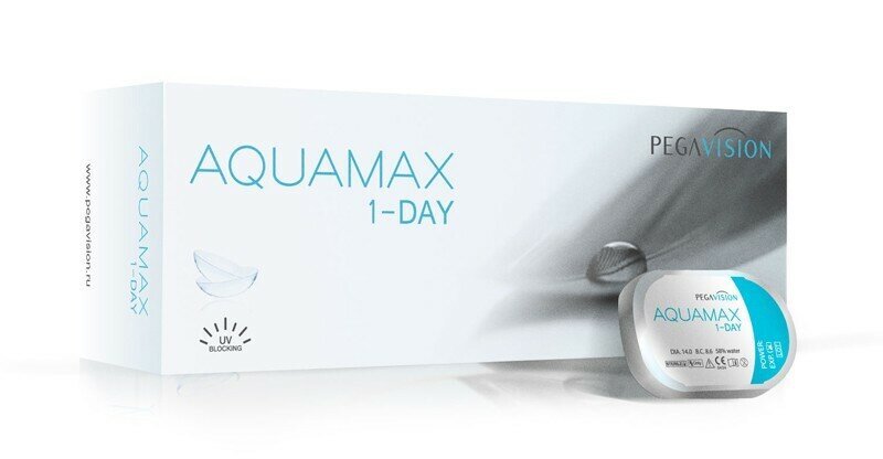 PEGAVISION Контактные линзы Aquamax 1-Day, 30 шт. 8.6 -3.25