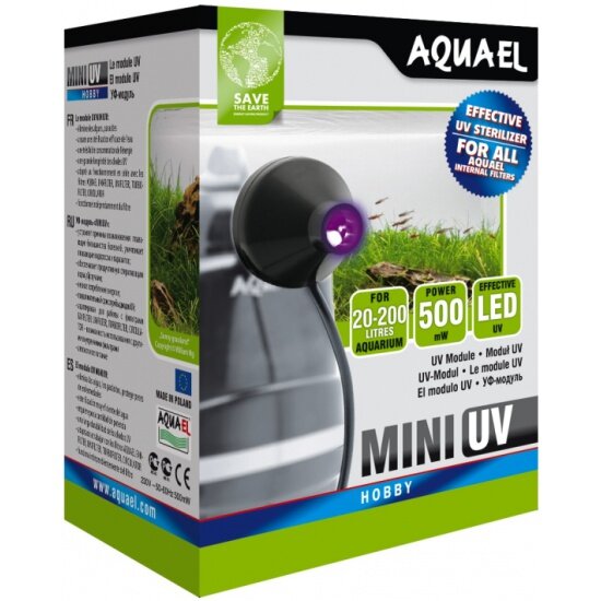 Стерилизатор AQUAEL MINI UV LED 0.5W для аквариума 20-200л, для внутренних фильтров (0.5 Вт)