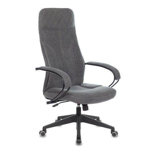 Кресло руководителя Бюрократ CH-608Fabric, на колесиках, ткань, серый [ch-608/fabric-dgrey]
