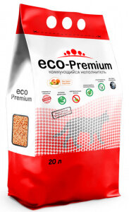 Наполнитель ECO Premium Персик комкующийся древесный 7.6кг/20л