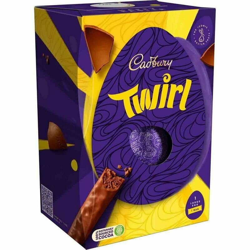 Шоколадное яйцо Cadbury Twirl, 8 шт