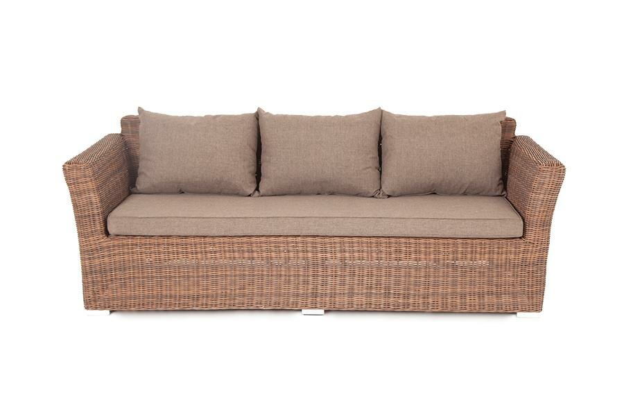 Диван 4SIS "Капучино" диван из искусственного ротанга трехместный, цвет коричневый арт. YH-C3130W-3 brown - фотография № 3