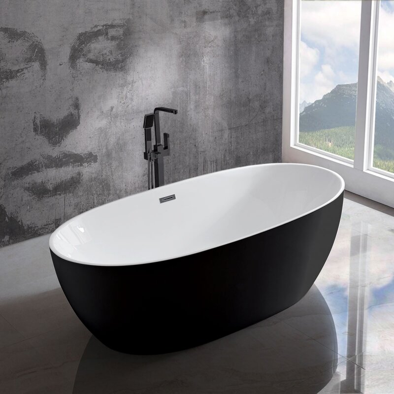 Ванна акриловая Vincea VBT-405-1700MB 170х80 см, черный/белый