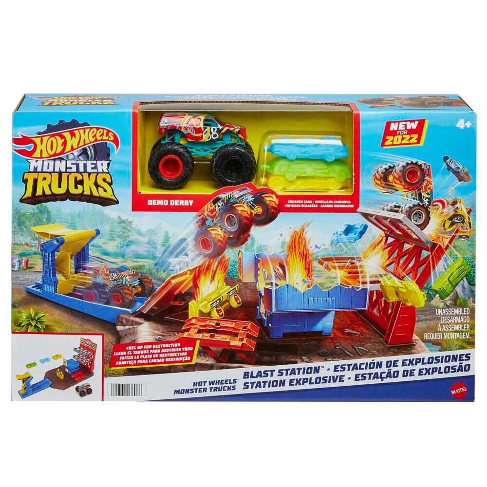 Игровой набор Mattel Hot Wheels Монстр-трак Автотрек Взрывная станция HFB12