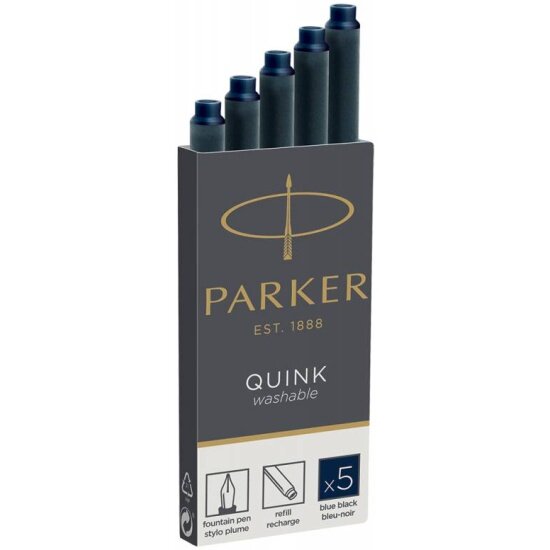 Картридж PARKER Quink Ink Z11 (1950385) черный/синие чернила для ручек перьевых (5шт)