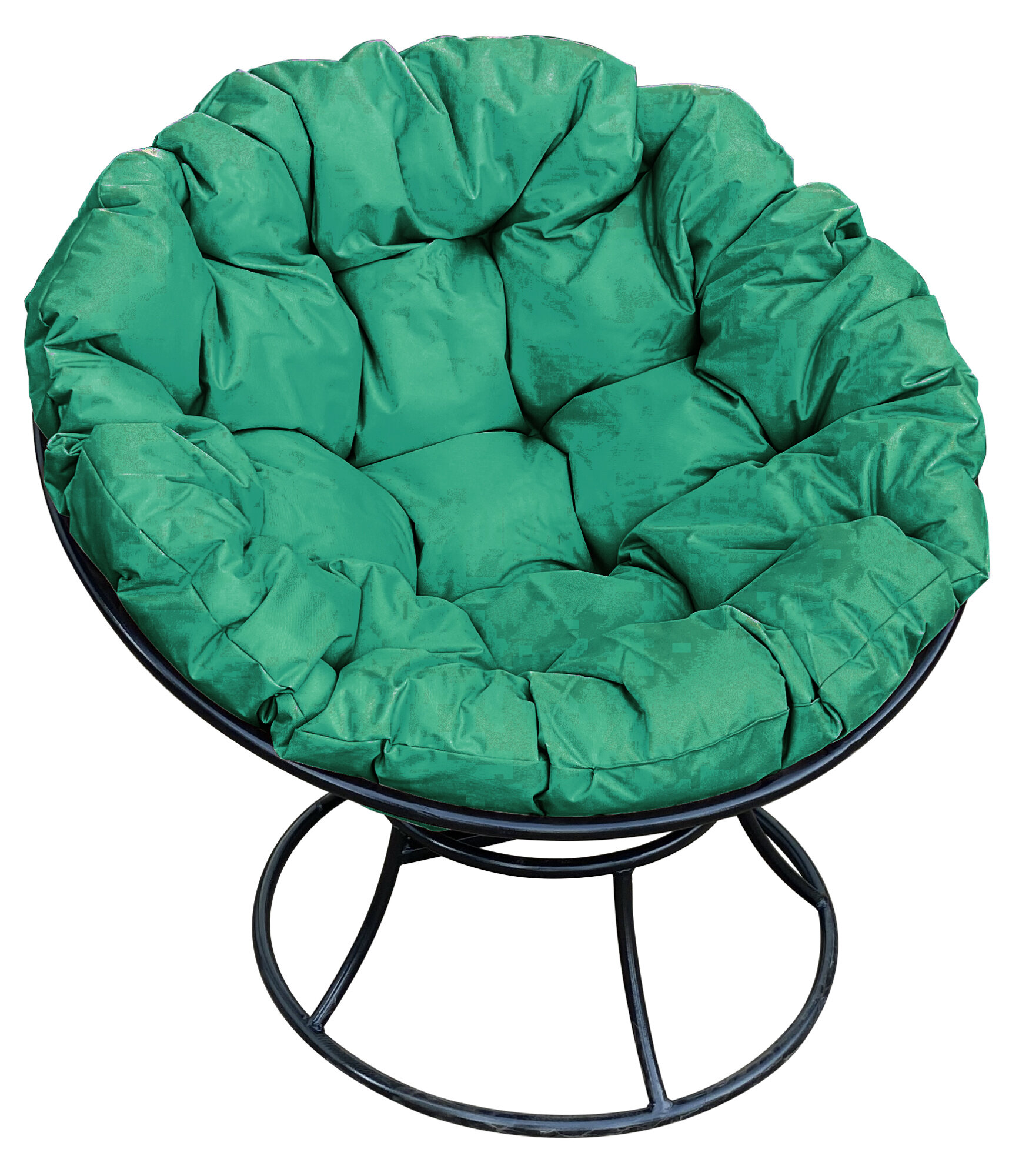 Кресло "Папасан" без ротанга чёрное / зеленая подушка M-Group - фотография № 4