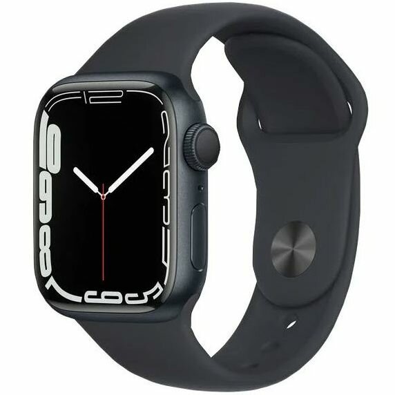 Умные часы Apple Watch Series 7 45mm Midnight Aluminium with Sport Band, EU,темная ночь