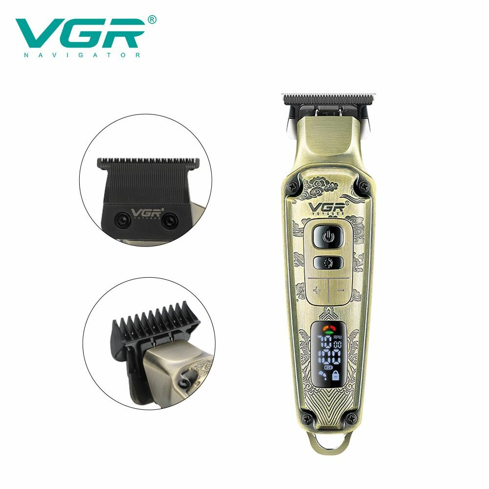 Машинка для стрижки волос VGR V-643 золотистая - фотография № 4