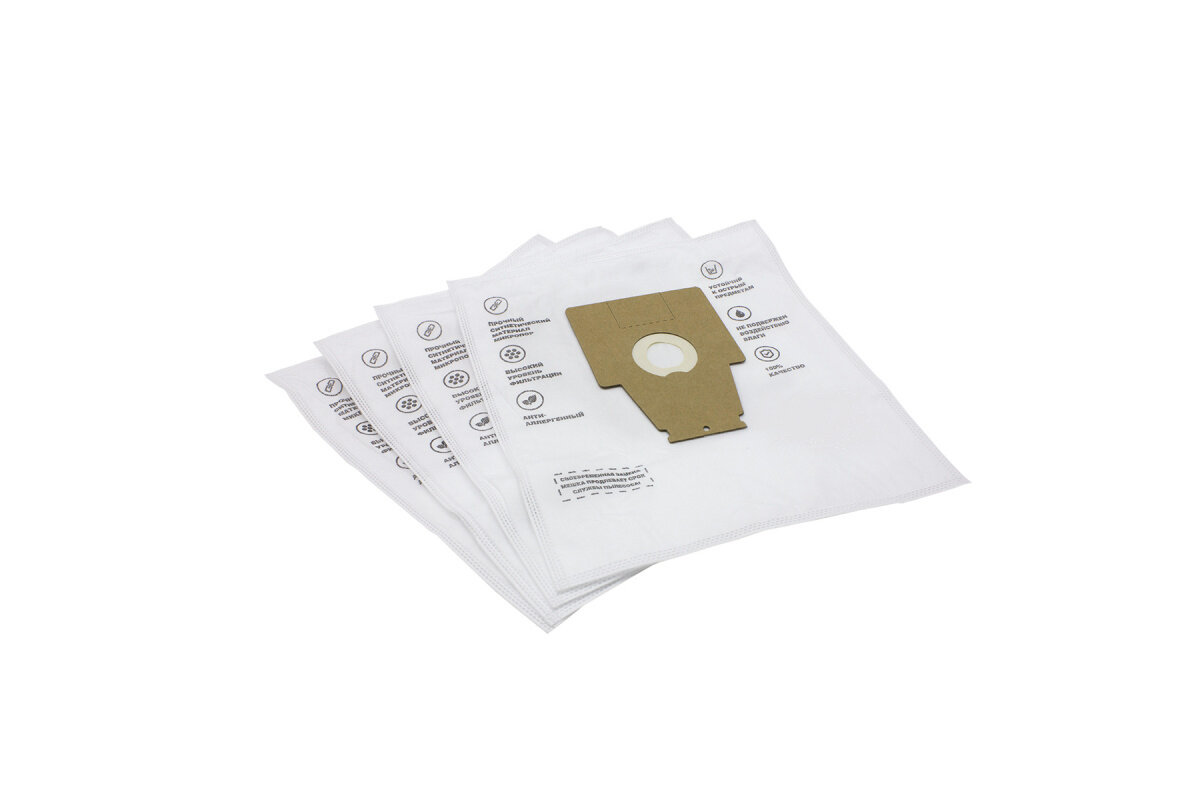 Мешки-пылесборники Euroclean синтетические 4 шт для пылесоса VS08G100 - VS08G300 DYNAPOWER