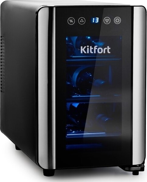 Винный шкаф Kitfort КТ-2401 черный/серебристый (однокамерный) КТ-2401 .