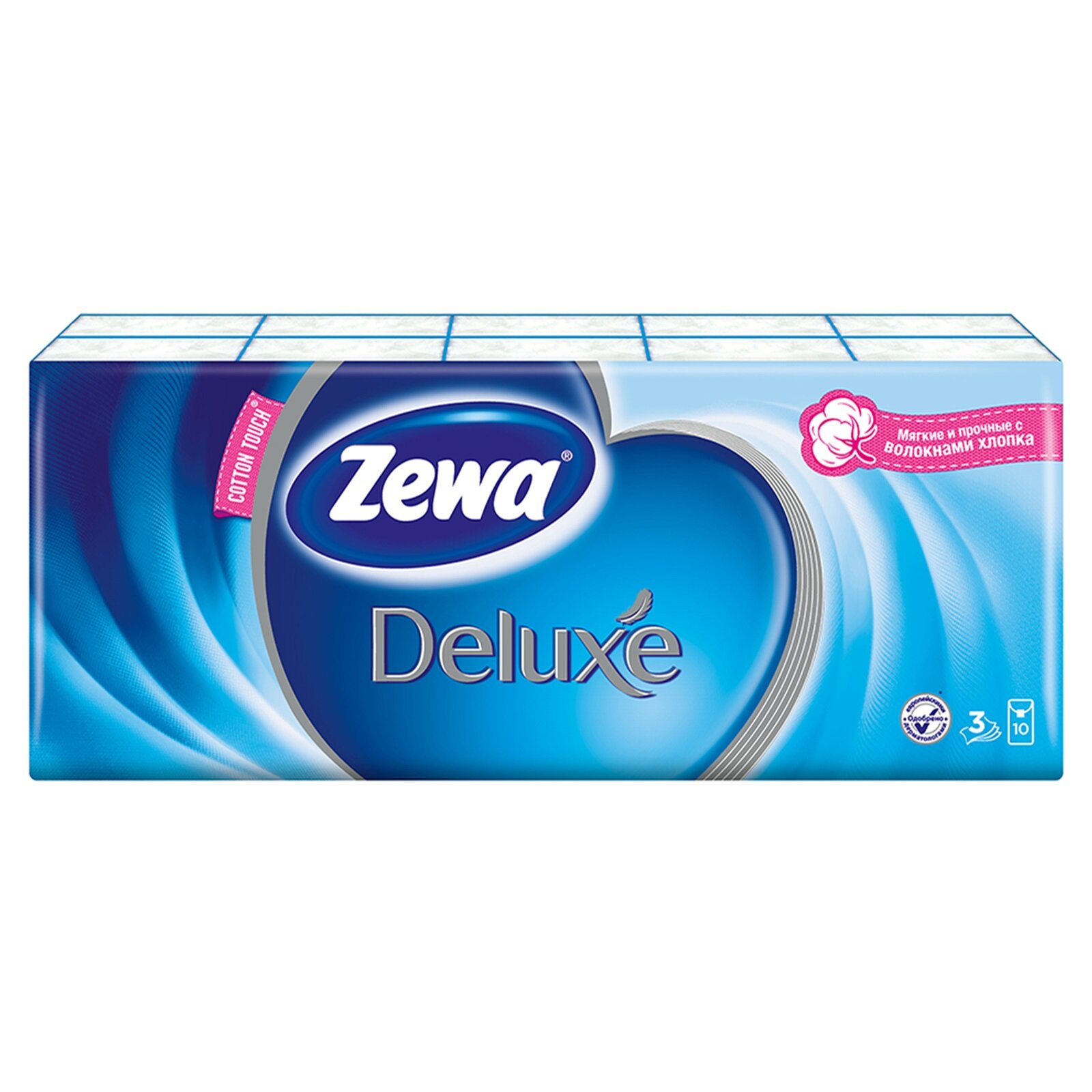 Платки Zewa Deluxe 10 шт в упаковке