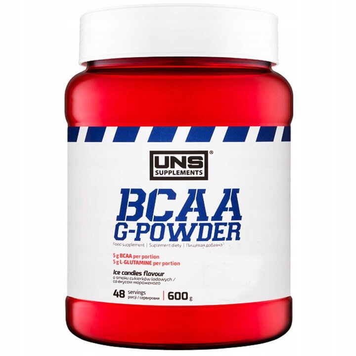 Аминокислоты UNS BCAA G-Powder + Glutamine, порошок 600г (Апельсин) БЦАА и L-Глютамин / Спорт питание для похудения и набора массы / Для кожи и волос