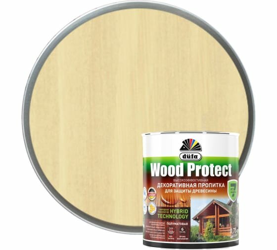 Пропитка Dufa Wood Protect 0.75л Бесцветная для Защиты Древесины с Воском / Дюфа Вуд Протект.