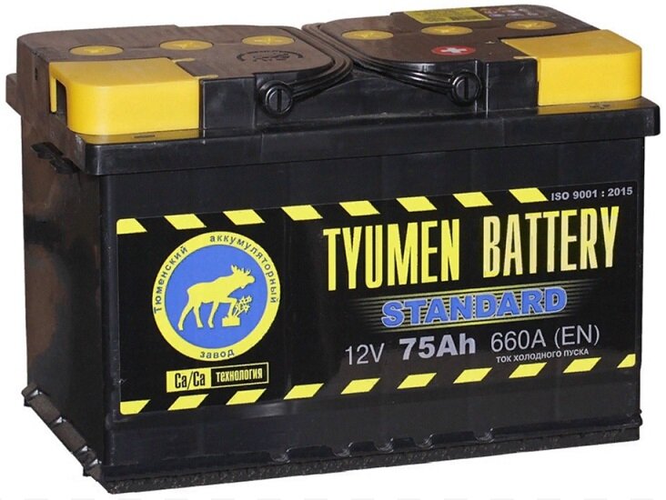Автомобильный аккумулятор TYUMEN BATTERY STANDARD 6CT-75L 660А о.п. 278х175х190