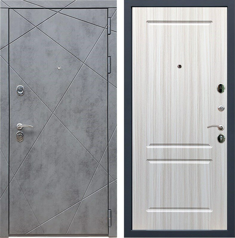Входная металлическая дверь RеX (рекс) 13 Бетон темный / ФЛ-117 Сандал белый - фотография № 1